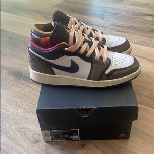 Jordan Low Sneakers - Black, White, and Brown